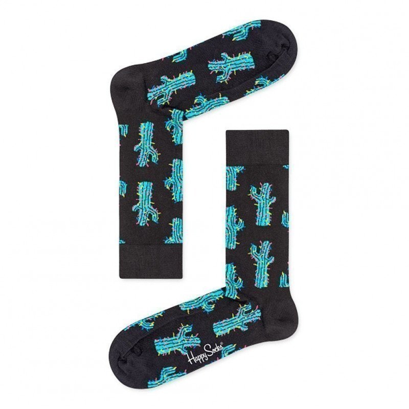 HAPPY SOCKS Chaussettes Mixte Coton CACTUSSOCK Bleu Noir