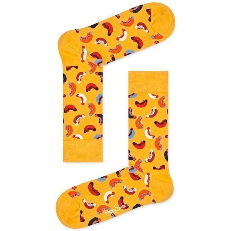 HAPPY SOCKS Chaussettes Mixte Coton HOTDOGSOCK Jaune