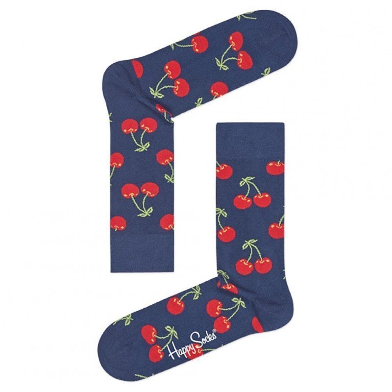 HAPPY SOCKS Chaussettes Mixte Coton CHERRY Marine Rouge