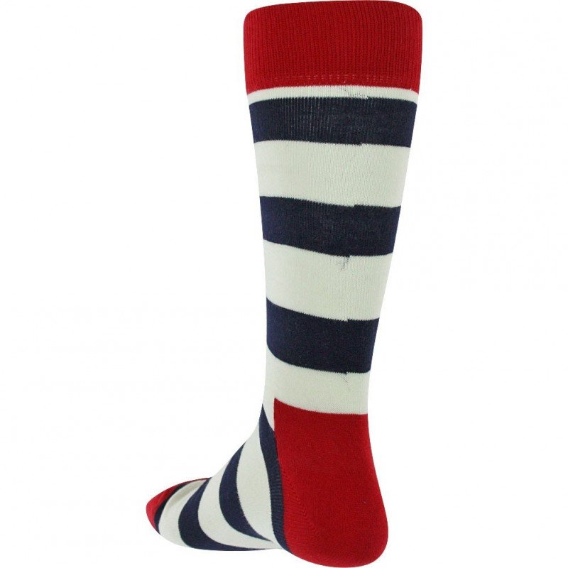 HAPPY SOCKS Chaussettes Mixte Coton STRIPE Bleu Blanc Rouge