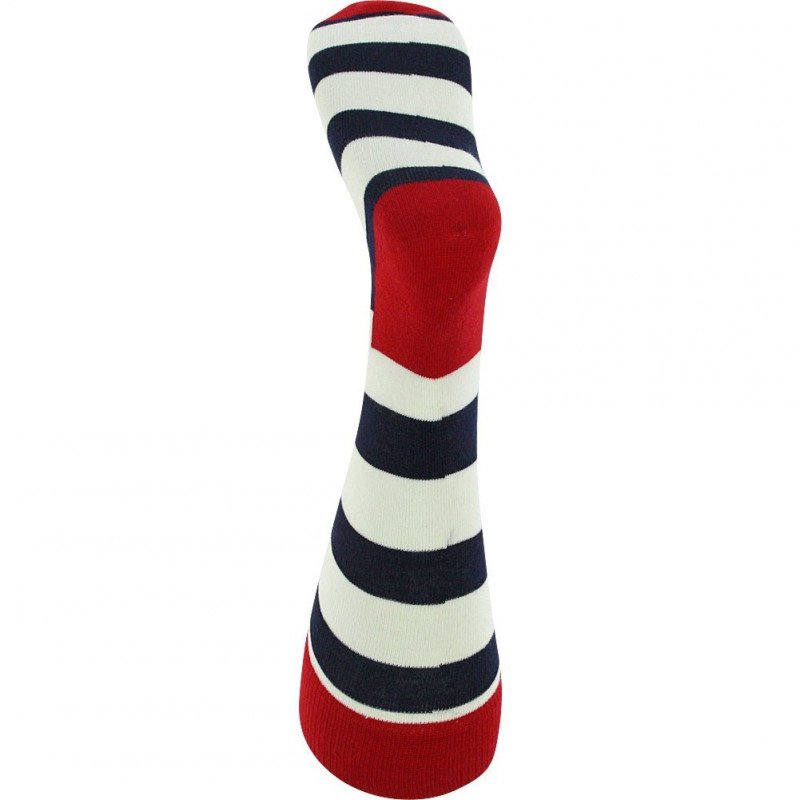 HAPPY SOCKS Chaussettes Mixte Coton STRIPE Bleu Blanc Rouge