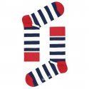 HAPPY SOCKS Chaussettes Mixte Coton STRIPE Bleu Blanc Rouge