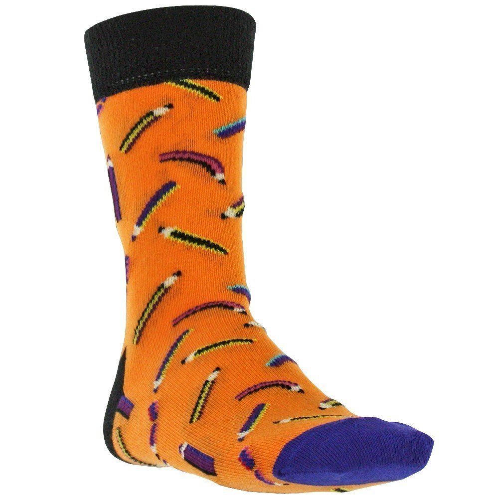 HAPPY SOCKS Chaussettes Enfant Coton PENSOCK Orange Multicolore