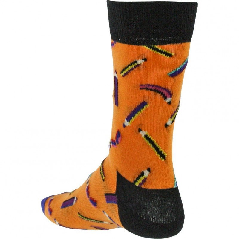 HAPPY SOCKS Chaussettes Enfant Coton PENSOCK Orange Multicolore