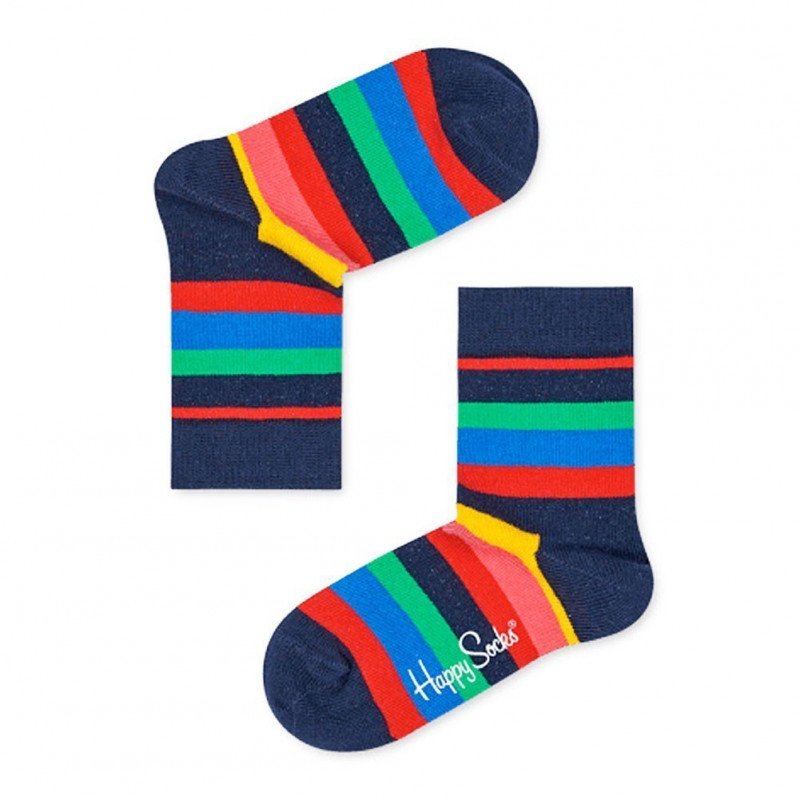 HAPPY SOCKS Chaussettes Enfant Coton KIDSTRIPESOCK Multicolore Noir