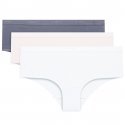 DIM Lot de 3 Boxers Femme Coton ECODIM Gris granite Rose meringue Blanc