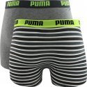 PUMA Lot de 2 Boxers Garçon Coton PRINTED STRIPE Jaune Gris