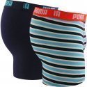LOT DE 2 Boxer Sous-vêtements Garçon PRINTED STRIPE Orange et Bleu