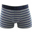 REPLAY Boxer Homme Coton RAYEJACQUARD Gris Bleu