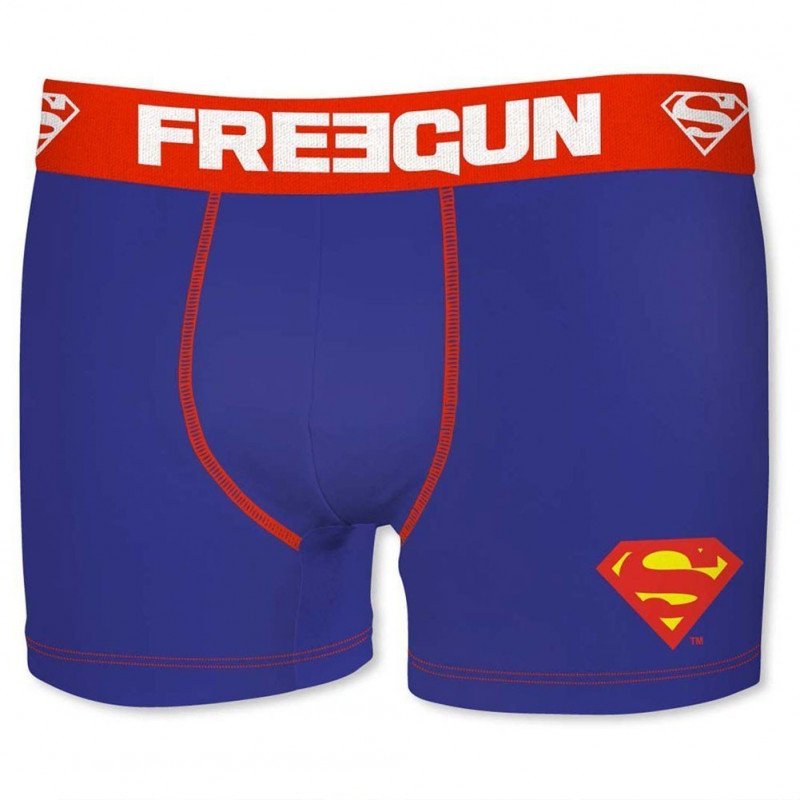 FREEGUN Boxer Homme Coton SU1 Bleu Rouge DC COMICS
