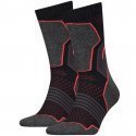 LOT DE 2 Chaussettes Chaussettes Mixte HIKING CREW Noir et Rouge