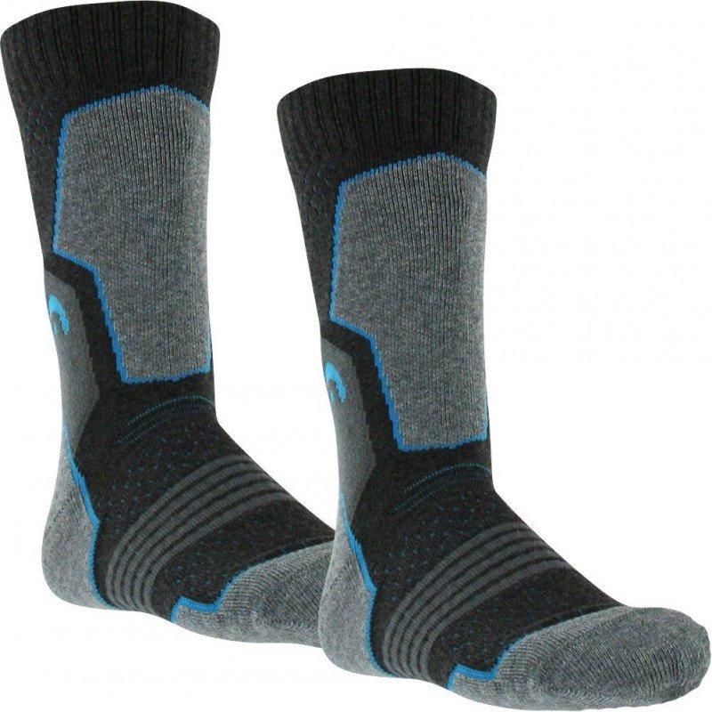 LOT DE 2 Chaussettes Chaussettes Mixte HIKING CREW Gris et Bleu