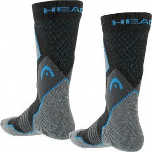 HEAD 2 paires de Chaussettes Microcoton HIKING CREW Gris Bleu