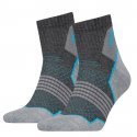 LOT DE 2 Chaussettes Chaussettes Mixte HIKING QUARTER Gris et Bleu