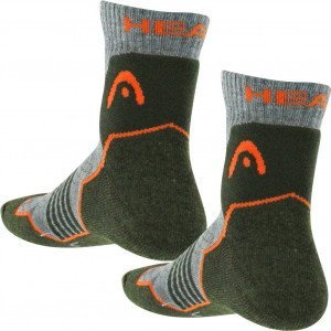 HEAD 2 paires Mi-chaussettes Microcoton HIKING QUARTER Gris Kaki