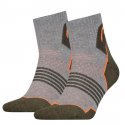 HEAD Lot de 2 paires de Mi-chaussettes Mixte Microcoton HIKING QUARTER Gris Kaki