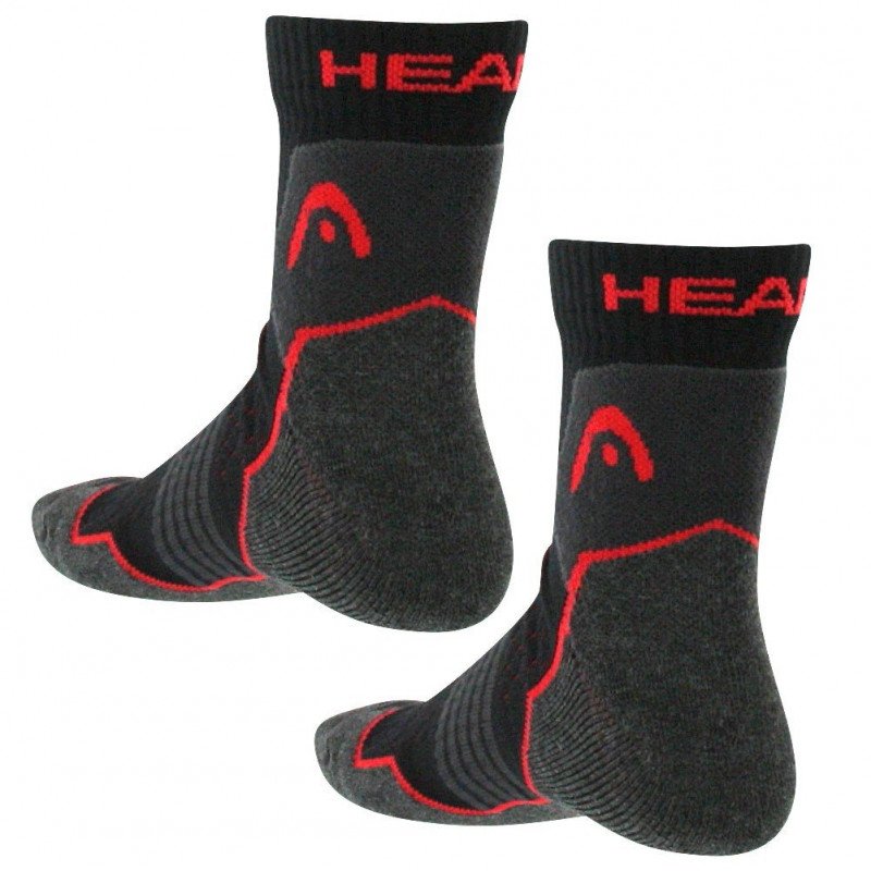 HEAD Lot de 2 paires de Mi-chaussettes Mixte Microcoton HIKING QUARTER Noir Rouge