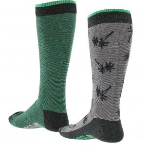 LEVI'S 2 paires de Chaussettes Mixte Coton STRIPE PALM Vert Rose