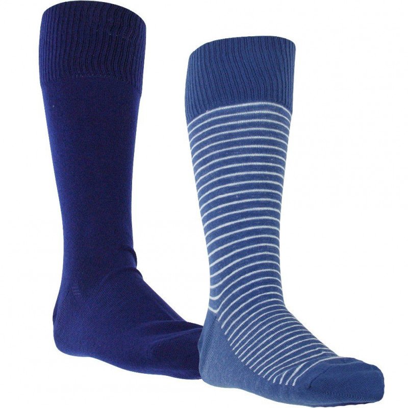 LOT DE 2 Chaussettes Chaussettes Homme VINTAGE STRIPE Bleu et Roi