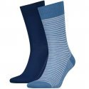 LOT DE 2 Chaussettes Chaussettes Homme VINTAGE STRIPE Bleu et Roi