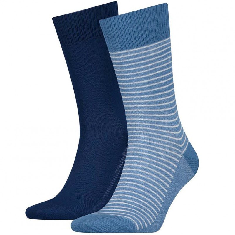 LOT DE 2 Chaussettes Chaussettes Homme VINTAGE STRIPE Bleu et Roi