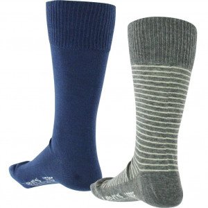LEVI'S 2 paires Chaussettes Mixte Coton VINTAGE STRIPE Gris Bleu