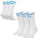 PUMA Lot de 3 paires de Chaussettes Mixte Microcoton DUO SPORT Blanc OLYMPIQUE DE MARSEILLE