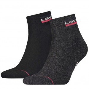 LEVI'S 2 paires de Socquettes Mixte Coton OLYMP Anthracite Noir