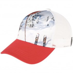 PULL IN Casquette Homme Microcoton BOUNDARY Blanc Rouge