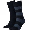 LOT DE 2 Chaussettes Chaussettes Homme RUGBY Noir et Marine