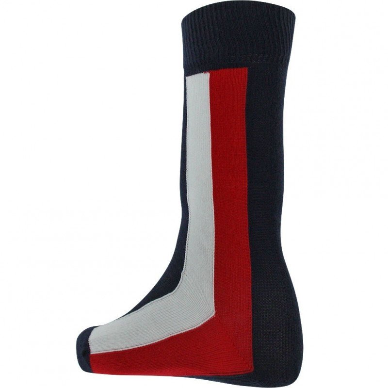 TOMMY HILFIGER Chaussettes Homme Coton GLOBAL Bleu Blanc Rouge