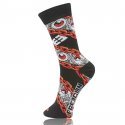 FREEGUN Chaussettes Homme Coton CHAINE Noir Orange