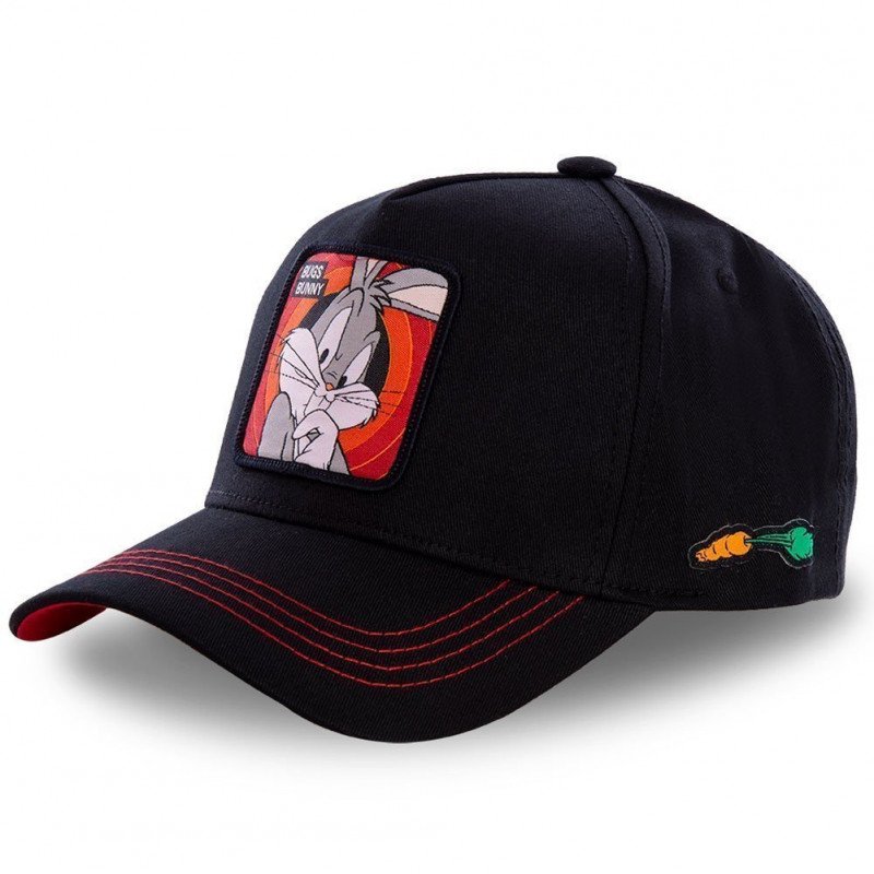 LOONEY TUNES Casquette Homme Coton BUG2 Noir Rouge CAPSLAB