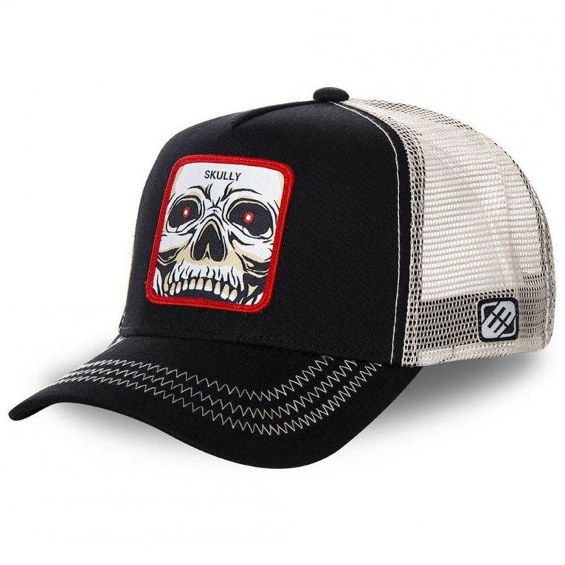 FREEGUN Casquette Homme Microcoton SKULLY Beige Noir