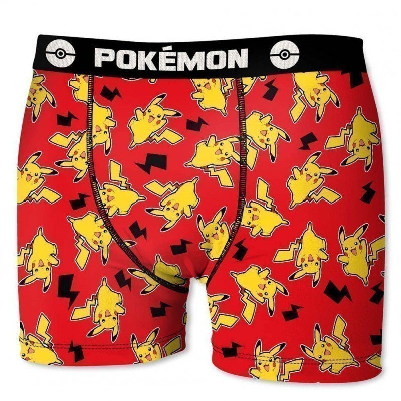 POKEMON Boxer Garçon Microfibre OCE Rouge Jaune