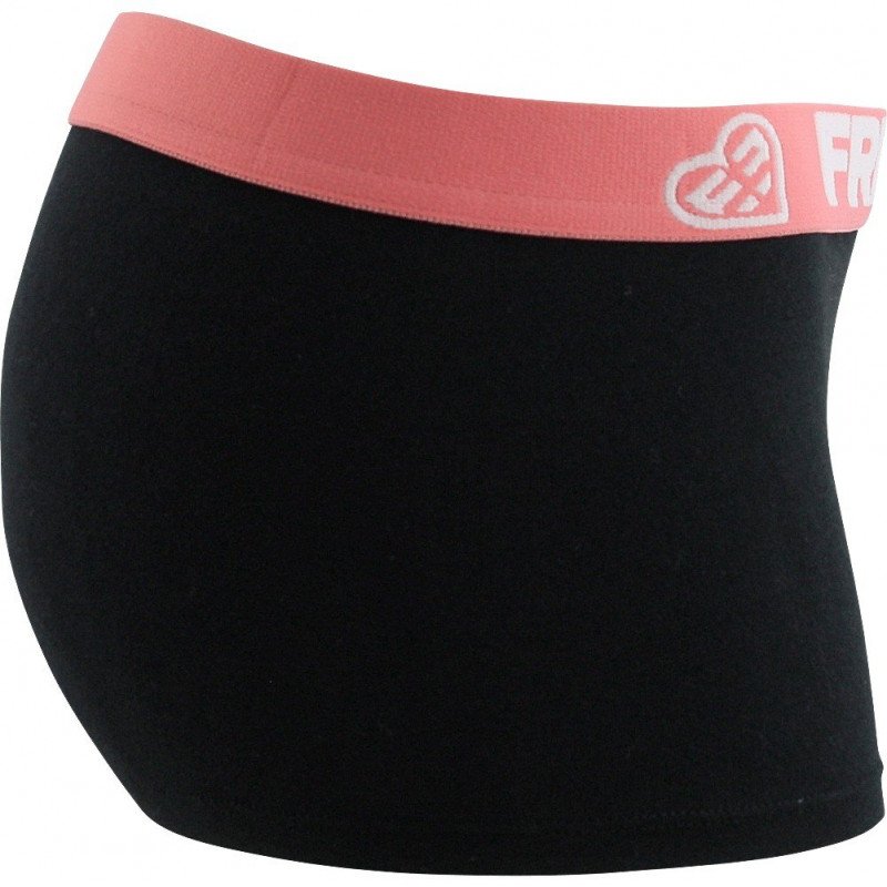 FREEGUN Boxer Fille Coton SHOCASSA Noir Corail