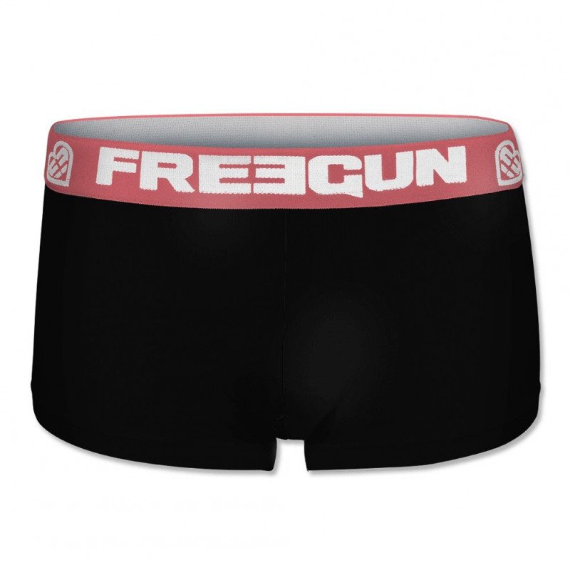 FREEGUN Boxer Fille Coton SHOCASSA Noir Corail