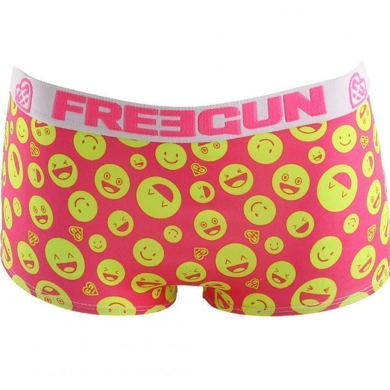 FREEGUN Boxer Fille Microfibre EMO9 Rose Jaune