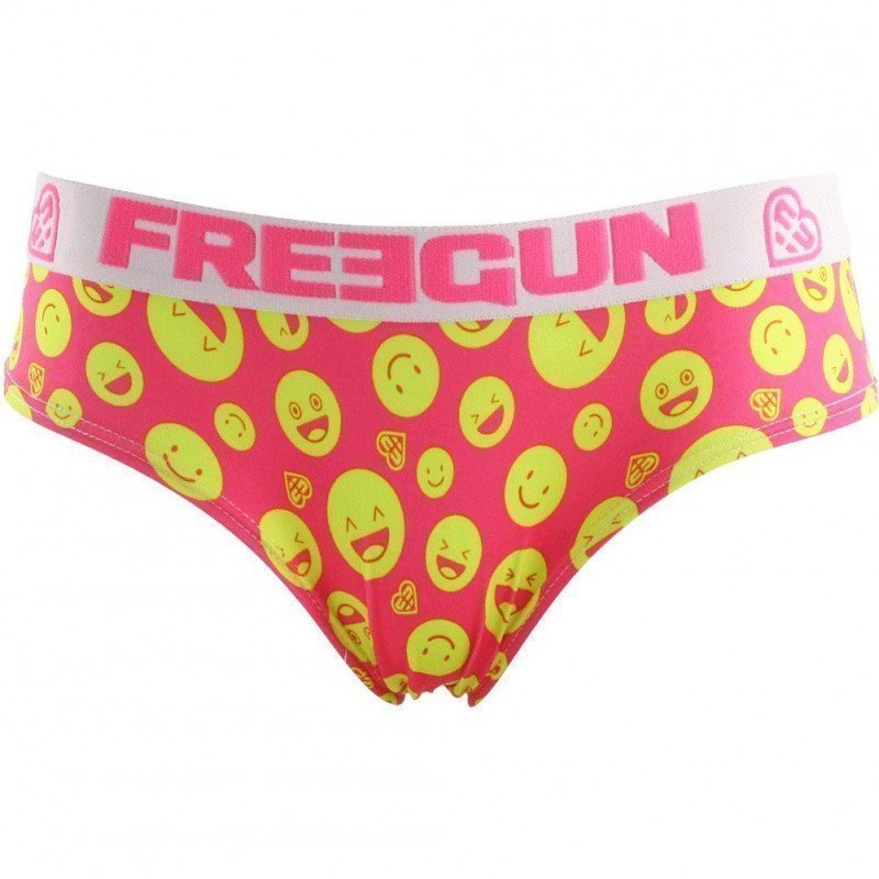 FREEGUN Shorty Femme Microfibre EMO9 Rose Jaune