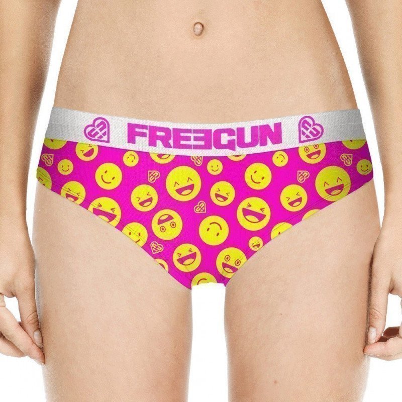 FREEGUN Shorty Femme Microfibre EMO9 Rose Jaune