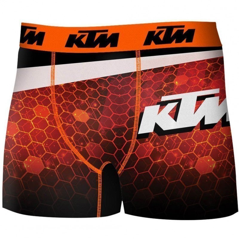 KTM Boxer Homme Microfibre NID Orange Blanc