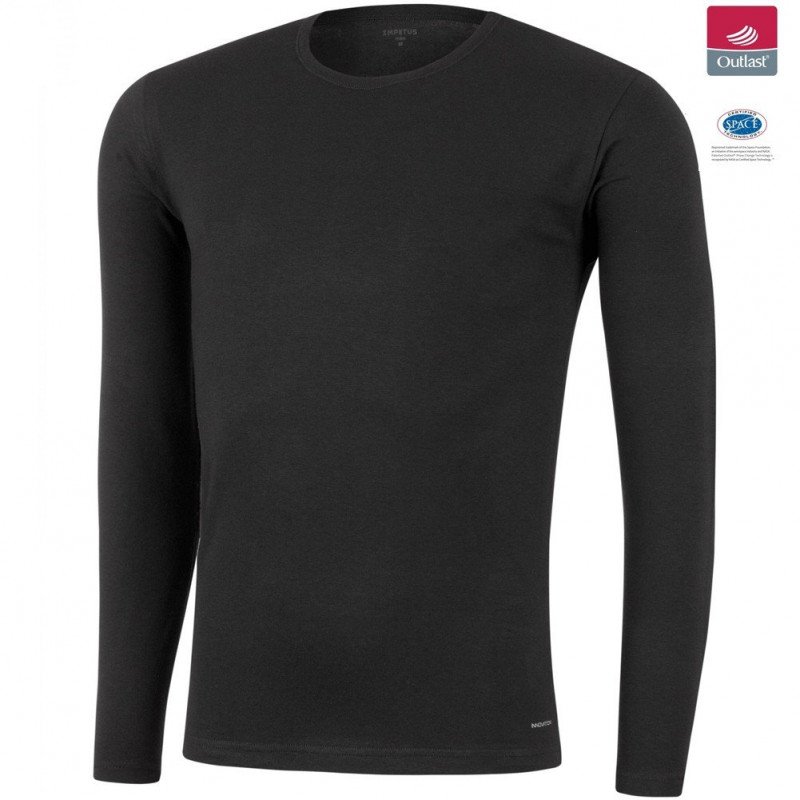 IMPETUS T-shirt Manches longues Col rond Homme Coton Viscose INNOVATION Noir