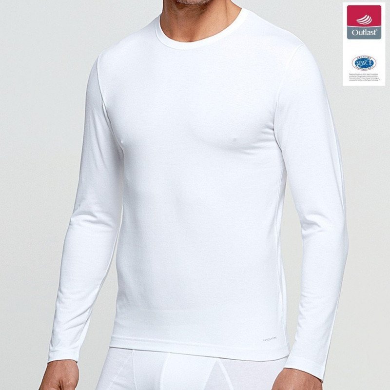 IMPETUS T-shirt Manches longues Col rond Homme Coton Viscose INNOVATION Blanc