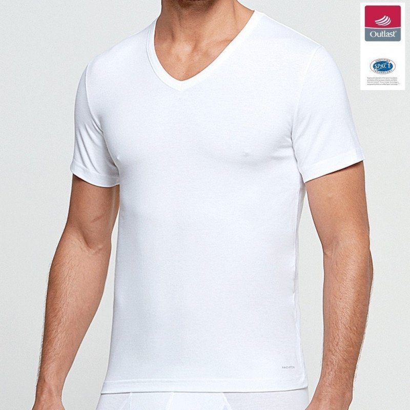 IMPETUS T-shirt Col V Homme Coton Viscose INNOVATION Blanc