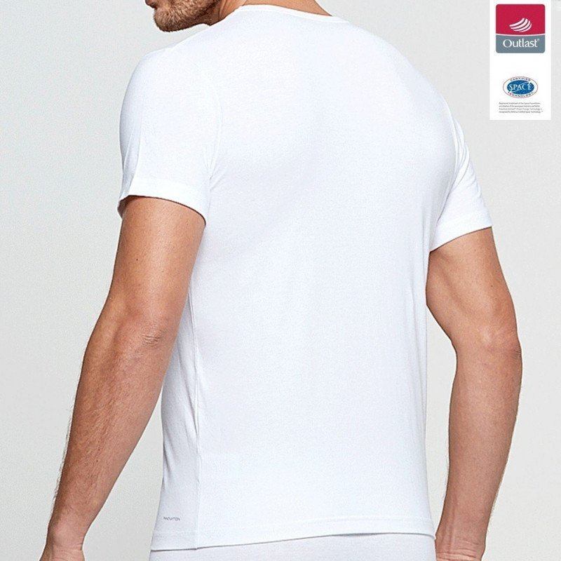 IMPETUS T-shirt Col V Homme Coton Viscose INNOVATION Blanc