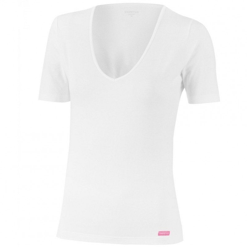 T-shirt manches courtes col en V Femme THERMO Blanc et Blanc