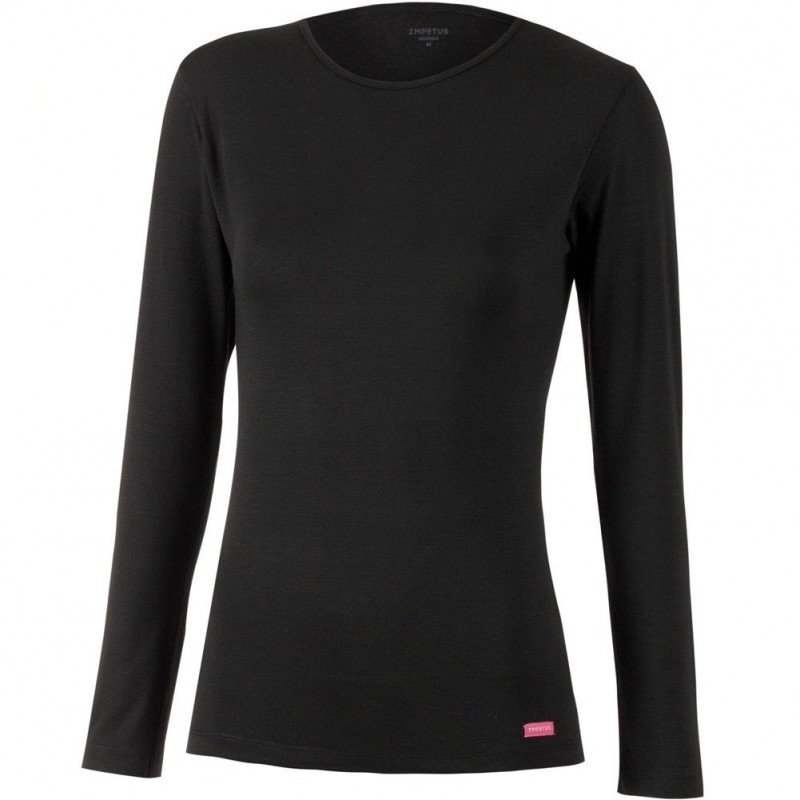 IMPETUS T-shirt manches longues Col Rond Femme Microfibre THERMO Noir