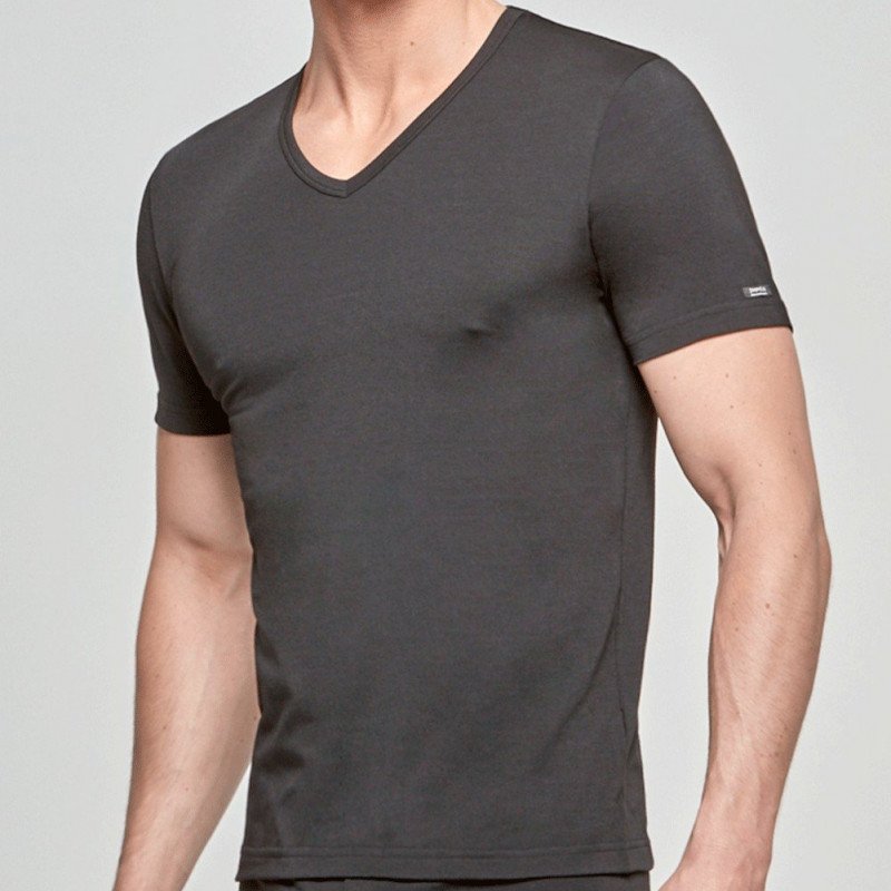 IMPETUS T-shirt Col V Homme Microfibre THERMO Noir