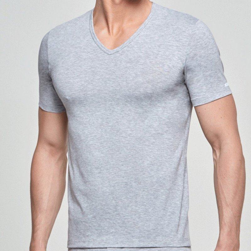 IMPETUS T-shirt Col V Homme Microfibre THERMO Gris chiné