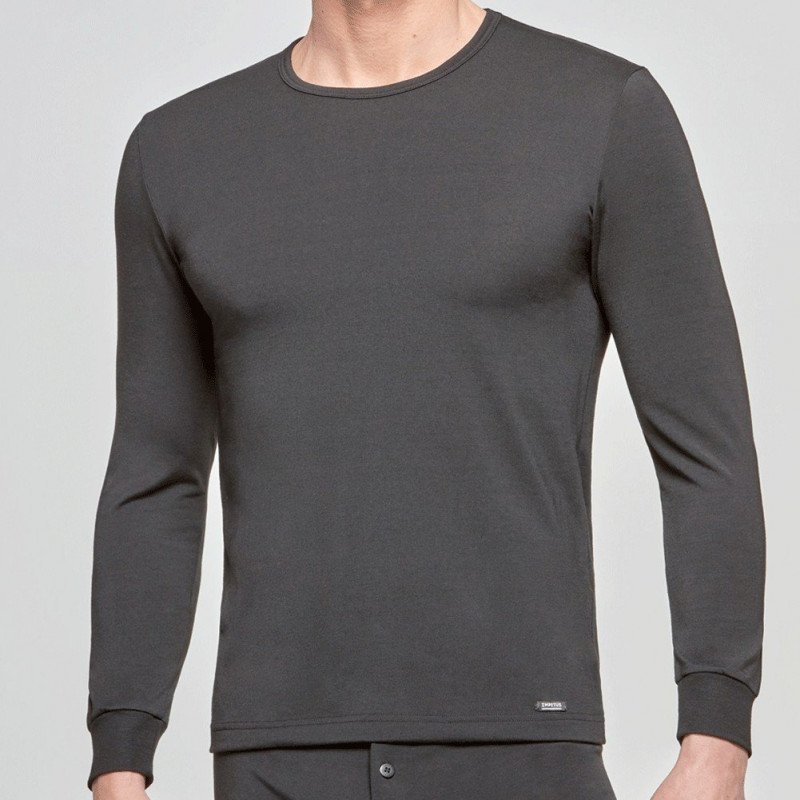 T-shirt manches longues Homme THERMO Noir et Uni